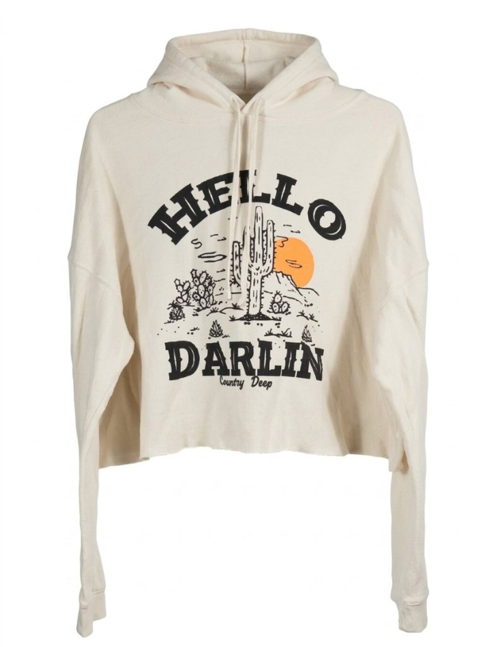 Independent Trading CO. Hello Darlin Cropped Hoodie Graphic Western Cactus L XL